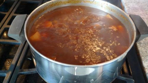 If your soup base is cool, bring it to boil, and then leave it on simmer.